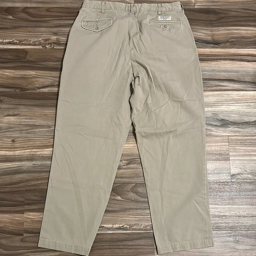 Polo Ralph Lauren Hammond Pants Mens Size 36x32 Straight Leg Khaki VINTAGE